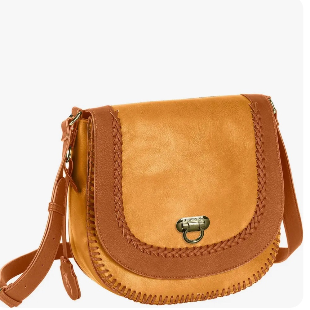 Browning Concealed Carry Purse, CCW Gun Handbag Honey Brown Faux Leather Oakley